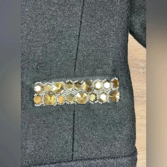 Loft wool blazer color black with Jewel accents size 2 woman’s - Picture 3 of 8